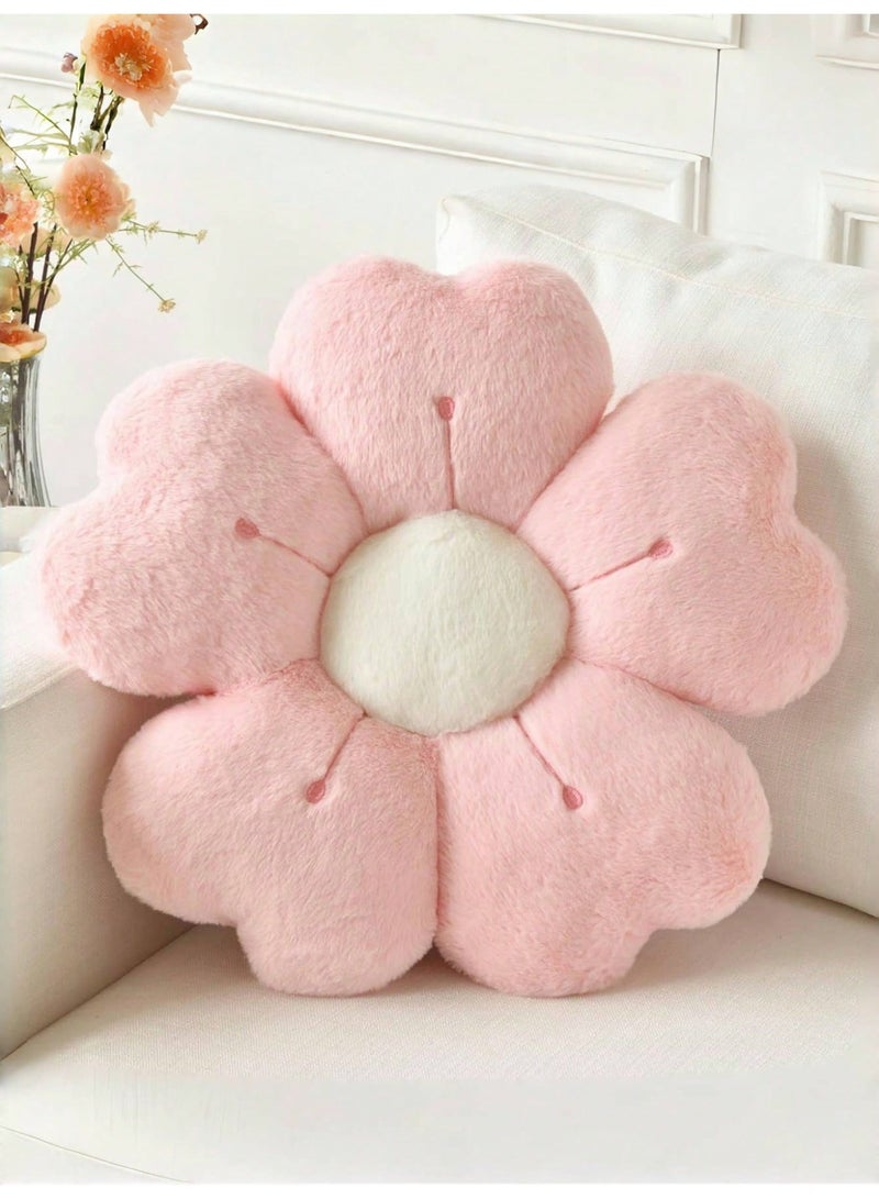 Pink Flower Plush Cushion Pillow – Soft Cute Floral Throw Pillow for Sofa, Bed & Home Décor